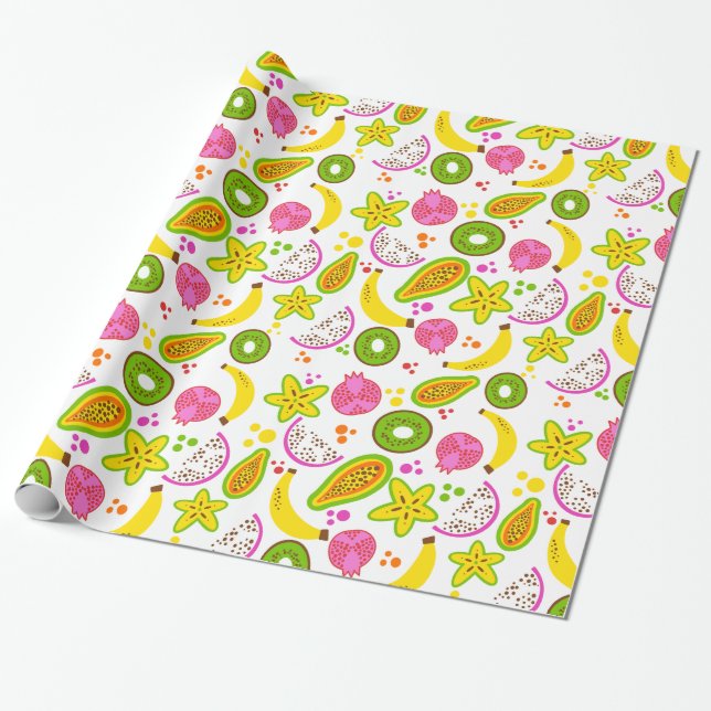 Fruit Salad on White Large Wrapping Paper (Unrolled)