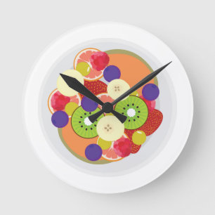 Fruit Salad Round Clock