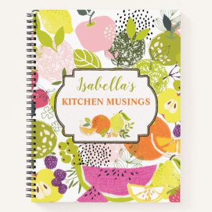 Fruit salad; summer fruit collage  notebook