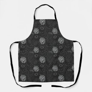 Fruit seamless pattern black and white Tropical Apron