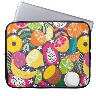 Fruit seamless pattern, collection of exotic tropi laptop sleeve