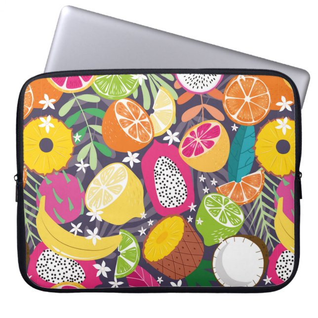 Fruit seamless pattern, collection of exotic tropi laptop sleeve (Front)