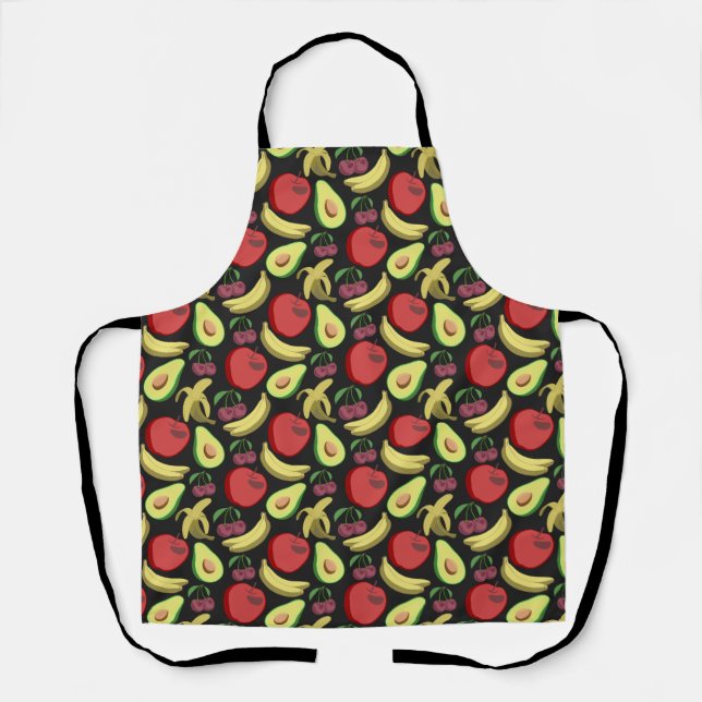 Fruit seamless pattern | colourful tropical fruit apron (Front)