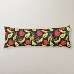 Fruit seamless pattern colourful tropical fruit body pillow