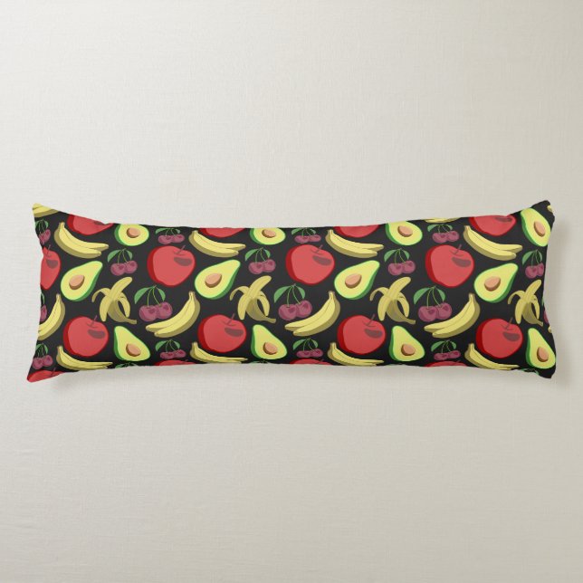 Fruit seamless pattern | colourful tropical fruit body pillow (Front)