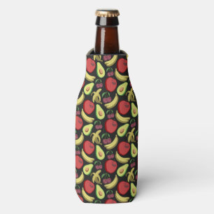 Fruit seamless pattern colourful tropical fruit bottle cooler