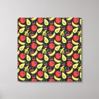 Fruit seamless pattern | colourful tropical fruit