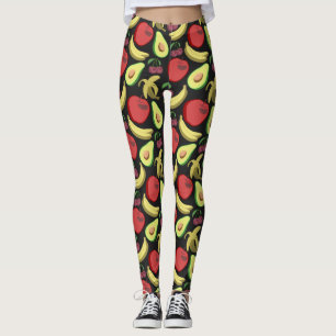 Fruit seamless pattern   colourful tropical fruit leggings
