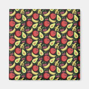 Fruit seamless pattern colourful tropical fruit magnet
