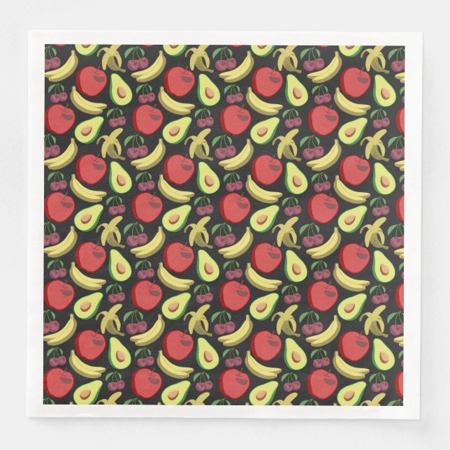 Fruit seamless pattern | colourful tropical fruit napkin (Front)