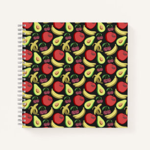 Fruit seamless pattern   colourful tropical fruit notebook