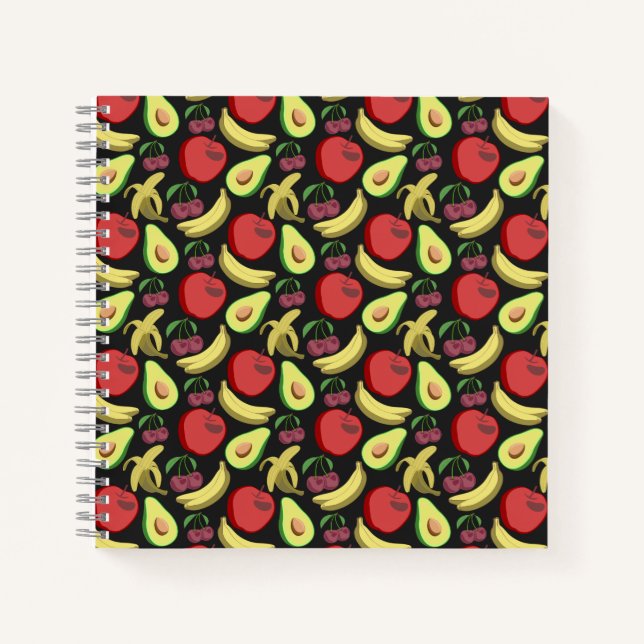 Fruit seamless pattern | colourful tropical fruit notebook (Front)