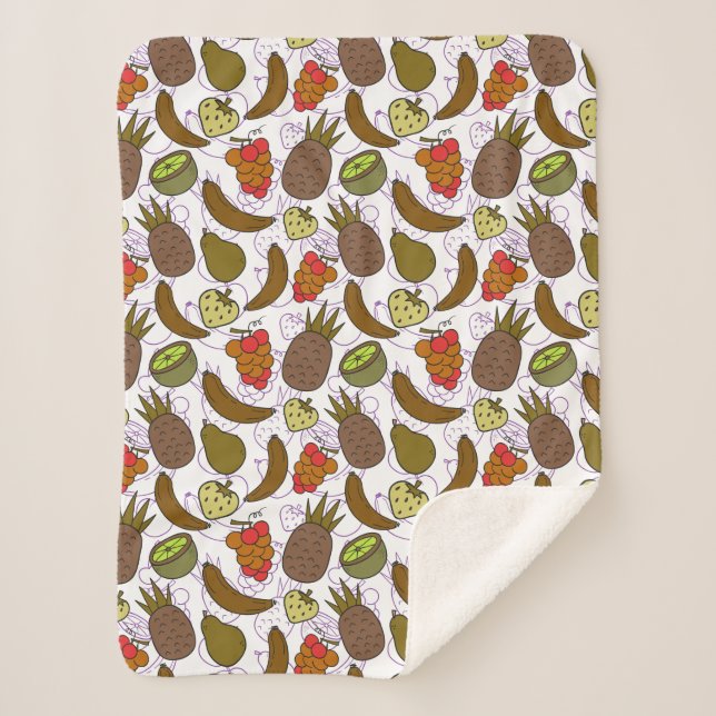 Fruit seamless pattern | Fruit surface pattern 14 Sherpa Blanket (Front)