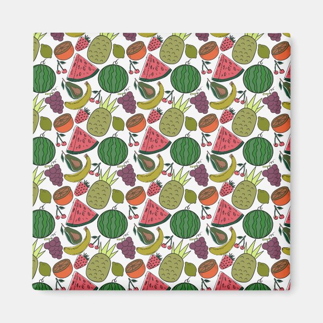 Fruit seamless pattern | Fruit surface pattern 15 Magnet (Front)