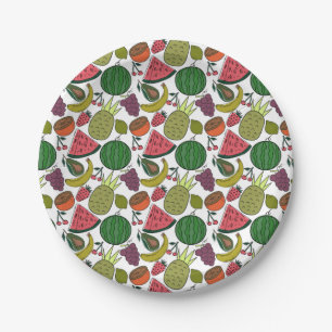 Fruit seamless pattern   Fruit surface pattern 15 Paper Plate