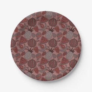 Fruit seamless pattern Fruit surface pattern 16 Paper Plate