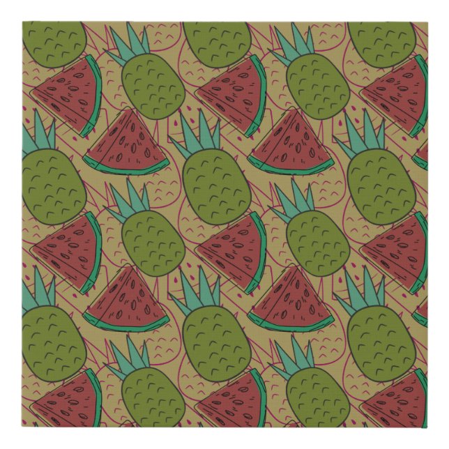 Fruit seamless pattern | Fruit surface pattern 17 Faux Canvas Print (Front)