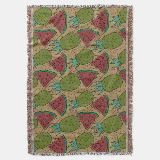 Fruit seamless pattern | Fruit surface pattern 17 Throw Blanket (Front Vertical)