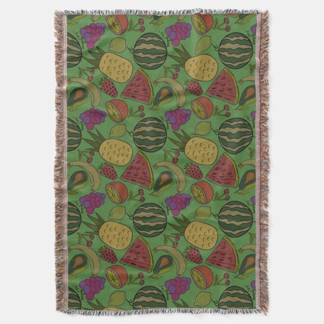 Fruit seamless pattern | Fruit surface pattern 19 Throw Blanket (Front Vertical)