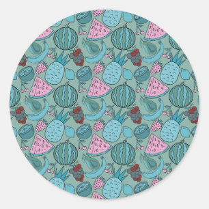 Fruit seamless pattern Fruit surface pattern 20 Classic Round Sticker