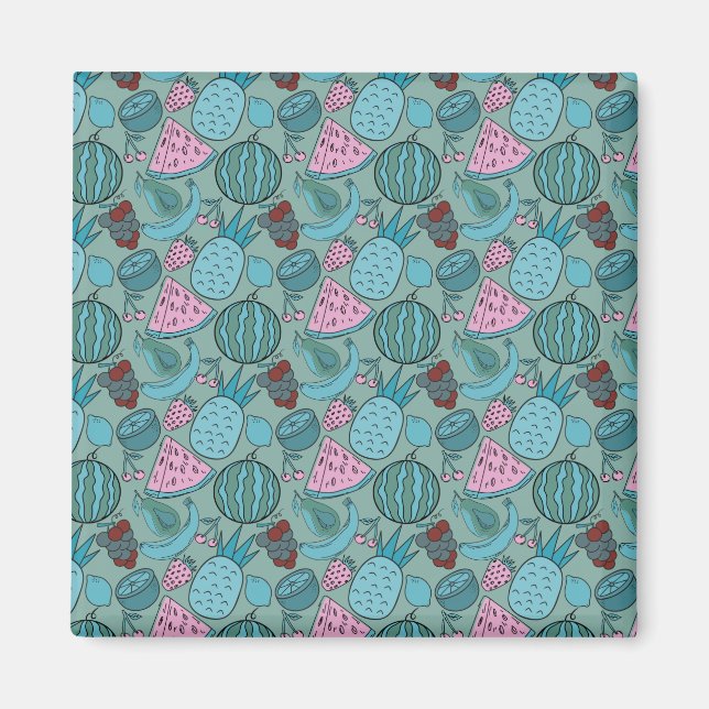Fruit seamless pattern | Fruit surface pattern 20 Magnet (Front)