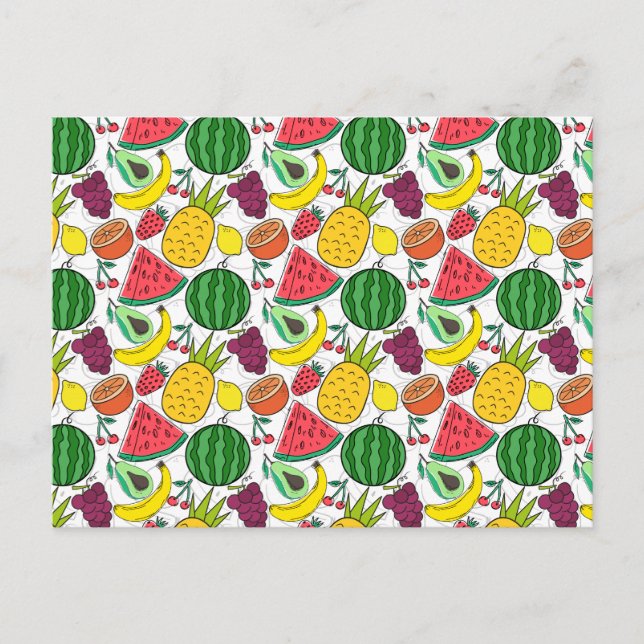 Fruit seamless pattern | Fruit surface pattern 22 Postcard (Front)