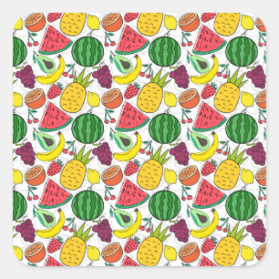 Fruit seamless pattern   Fruit surface pattern 22 Square Sticker