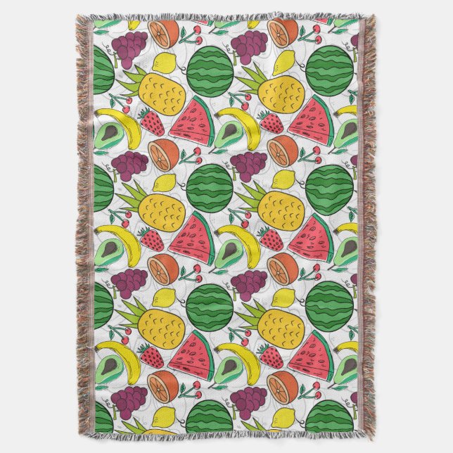 Fruit seamless pattern | Fruit surface pattern 22 Throw Blanket (Front Vertical)