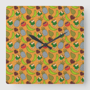 Fruit seamless pattern Fruit surface pattern 23 Square Wall Clock