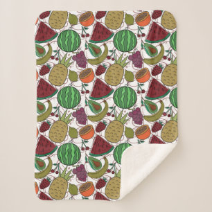 Fruit seamless pattern   Fruit surface pattern 25 Sherpa Blanket