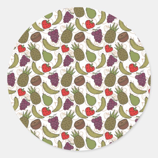 Fruit seamless pattern | Fruit surface pattern 31 Classic Round Sticker (Front)