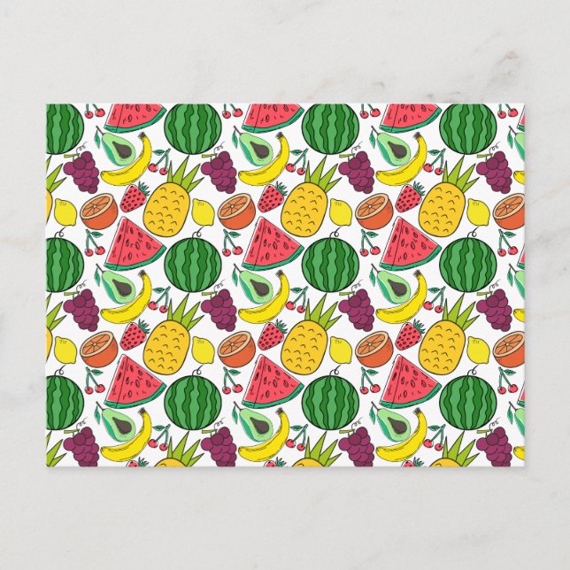 Fruit seamless pattern | Fruit surface pattern 37 Postcard (Front)
