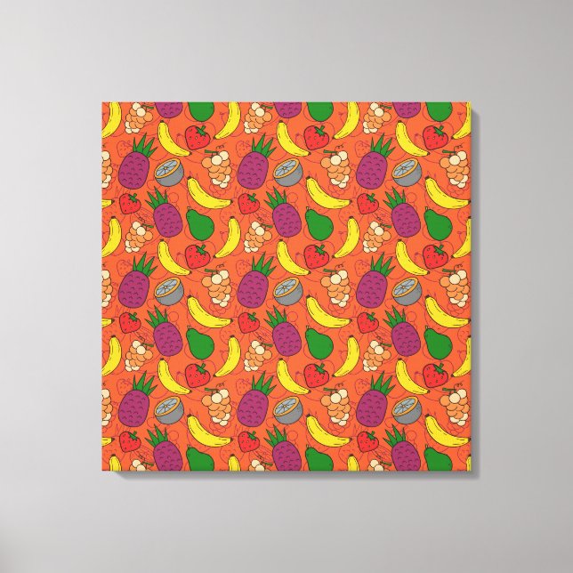 Fruit seamless pattern | Fruit surface pattern 40 Canvas Print (Front)