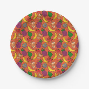 Fruit seamless pattern Fruit surface pattern 40 Paper Plate