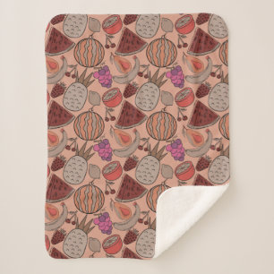 Fruit seamless pattern Fruit surface pattern 45 Sherpa Blanket