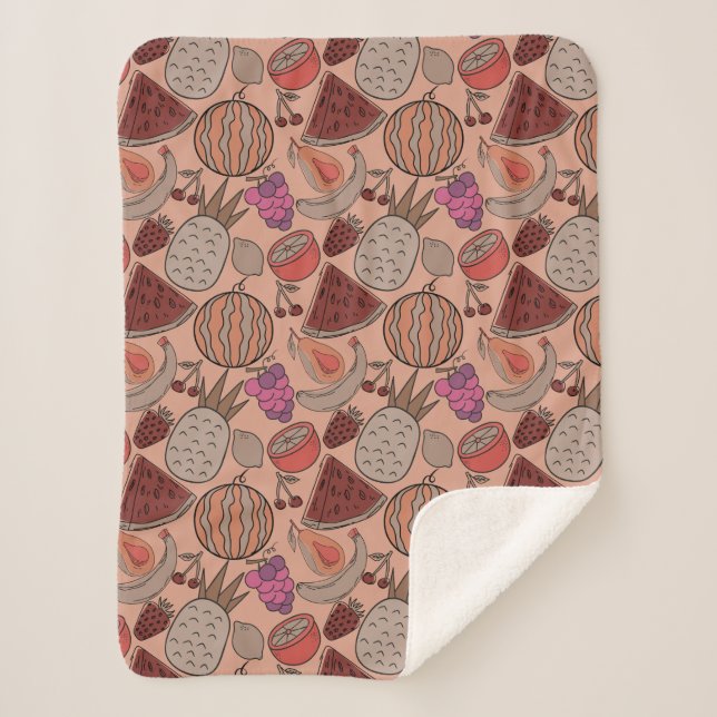 Fruit seamless pattern | Fruit surface pattern 45 Sherpa Blanket (Front)