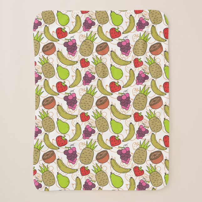 Fruit seamless pattern | Fruit surface pattern 49 Sherpa Blanket (Front)