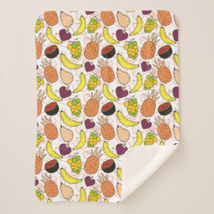 Fruit seamless pattern   Fruit surface pattern 50 Sherpa Blanket