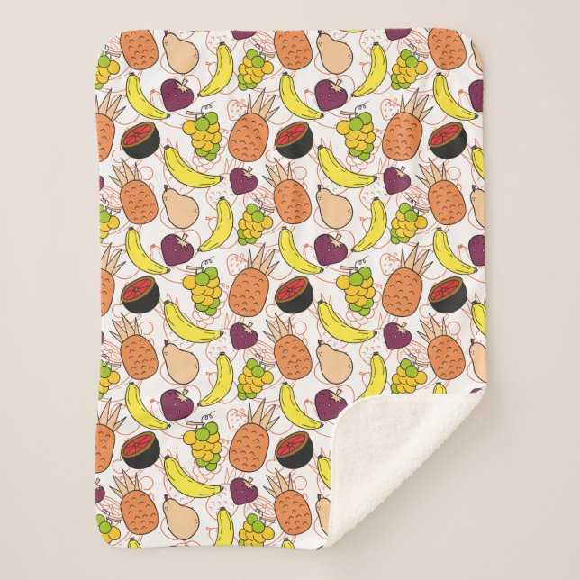 Fruit seamless pattern | Fruit surface pattern 50 Sherpa Blanket (Front)