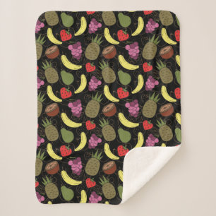 Fruit seamless pattern   Fruit surface pattern 51 Sherpa Blanket