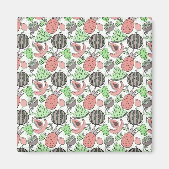 Fruit seamless pattern | Fruit surface pattern 53 Magnet (Front)