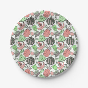 Fruit seamless pattern Fruit surface pattern 53 Paper Plate