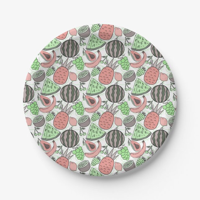 Fruit seamless pattern | Fruit surface pattern 53 Paper Plate (Front)