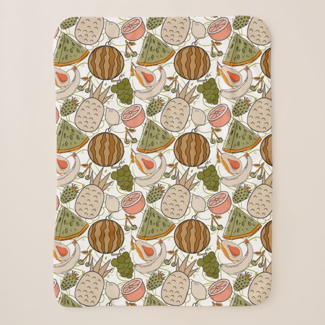 Fruit seamless pattern | Fruit surface pattern 54 Sherpa Blanket (Front)