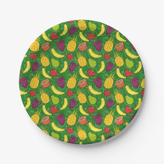 Fruit seamless pattern | Fruit surface pattern 7 Paper Plate (Front)