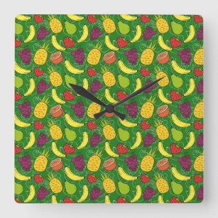 Fruit seamless pattern   Fruit surface pattern 7 Square Wall Clock