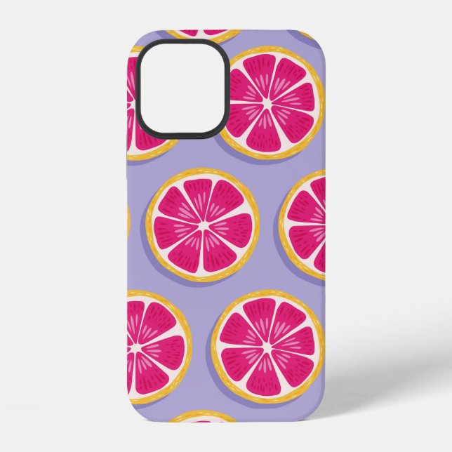 Fruit seamless pattern, grapefruit slices with sha iPhone case (Back)
