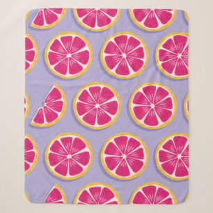 Fruit seamless pattern, grapefruit slices with sha sherpa blanket