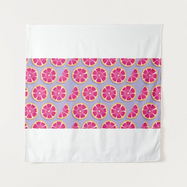 Fruit seamless pattern, grapefruit slices with sha tapestry (Front)