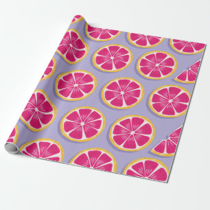 Fruit seamless pattern, grapefruit slices with sha wrapping paper